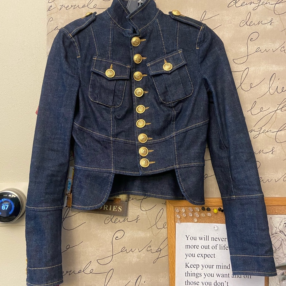 DSquared2 size 36 military styled denim jacket.